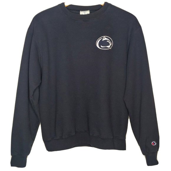 Penn State Nittany Lions Champion Eco Men's M Sweatshirt Crew Neck Navy 2 Sided - Picture 2 of 5